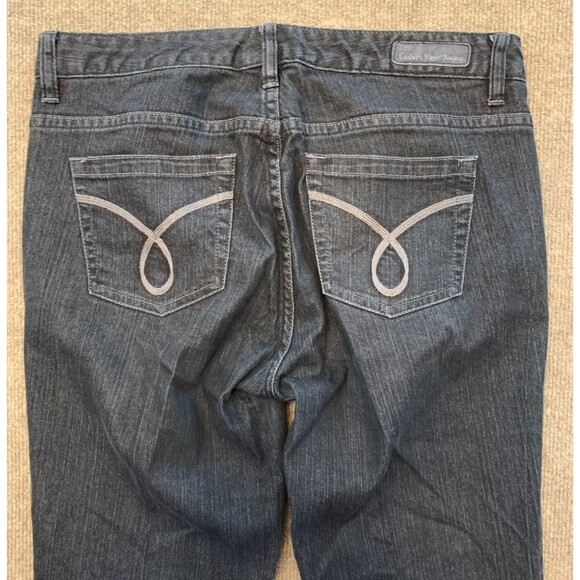 Calvin Klein Jeans Womens 8 Bootcut Mid Rise Black Flared Stretch Denim - Picture 2 of 8